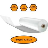 NetBazaars 160 Micron Naylon Örtü, Şeffaf Su Geçirmez Naylon, 12X21 Metre