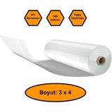 NetBazaars 160 Micron Naylon Örtü, Şeffaf Su Geçirmez Naylon, 3x4 Metre