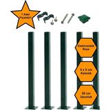 NetBazaars 50 cm Çim Çit Direği, Tutturma Aparatı, Metal Baba, Montaj Aparatları Dahil