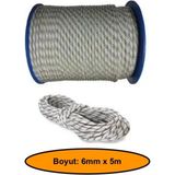 NetBazaars 6 mm Sentetik Iskota Halat, Dağcı Ipi, Kamyoncu Halatı, Outdoor Kamping Piknik Salıncak Halatı, 5 Metre