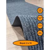 NetBazaars Gri Çelik Halı, Yolluk, Lastik Tabanlı, 2X19 Metre, Kaydırmaz