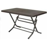 Netbazaars Plastik Katlanır Masa 70X120 Balkon Bahçe Kamp Yemek Masası Mobilyası 6 Kişilik ( Kahve) Xömbx1