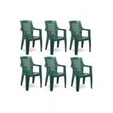 Netbazaars Plastik Sandalye 6 Adet Gold Balkon Bahçe Kamp Mobilya (Yeşil) Xömbx98