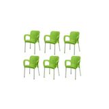 Netbazaars Plastik Sandalye 6 Adet Nobel Balkon Bahçe Kamp Mobilya (Yeşil) Xömbx98