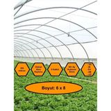 NetBazaars Sera Naylonu, 36 Aylık, 5 Katkılı, 350 Micron 6x8 Şeffaf Sera Örtüsü, Uv Dayanımlı, Ir, Ev, Ab, Ld