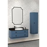 Netdeko Adria 100 Cm Banyo Dolabı Royal Blue Siyah - Boy Dolap Dahil Royal Blue / Siyah