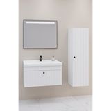 Netdeko Alice 80 Cm Banyo Dolabı Lvn Aynalı - Boy Dolap Dahil Beyaz