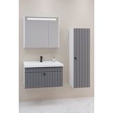 Netdeko Alice 80 Cm Banyo Dolabı Npl Aynalı - Boy Dolap Dahil Beyaz