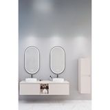 Netdeko Almonde 160 Cm Beyaz Lavabolu Banyo Dolabı Krem - Boy Dolap Dahil