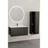 Netdeko Aston 80 cm Beyaz Lavabolu Banyo Dolabı - Boy Dolap Hariç - Siyah