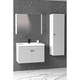 Netdeko Avien 80 cm Banyo Dolabı Bgn Aynalı - Boy Dolap Dahil - Beyaz