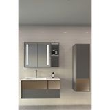 Netdeko Boneta 100 Cm Banyo Dolabı - Boy Dolap Dahil Antrasit /Spectrum Rose