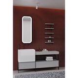 Netdeko Greta 160 Cm Banyo Dolabı - Gri ( Raf Modül Dahil)
