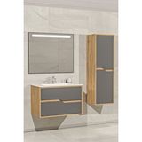 Netdeko Havana 80 Cm Banyo Dolabı Beyzade Antrasit - Boy Dolap Dahil