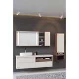 Netdeko İmperia 160 Cm Banyo Dolabı - Boy Dolap Dahil Krem / Kaman Ceviz