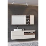 Netdeko İmperia 160 Cm Banyo Dolabı Krem / Kaman Ceviz