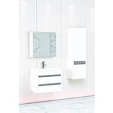 Netdeko Levante 65 Cm Beyaz Lavabolu Banyo Dolabı Bgn Aynalı - Boy Dolap Dahil