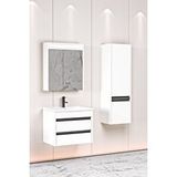 Netdeko Levante 65 Cm Beyaz Lavabolu Banyo Dolabı Npl Aynalı - Boy Dolap Hariç