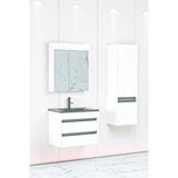 Netdeko Levante 65 Cm Siyah Lavabolu Banyo Dolabı Npl Aynalı - Boy Dolap Dahil Beyaz