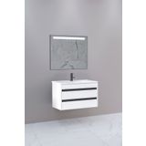 Netdeko Levante 85 cm Beyaz Lavabolu Banyo Dolabı Dahil