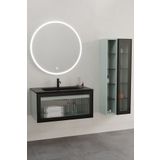 Netdeko Lilium 80 cm Siyah Lavabolu Banyo Dolabı - Boy Dolap Hariç