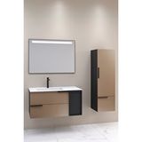 Netdeko Monza 100 Cm Banyo Dolabı - Boy Dolap Dahil Siyah /Spectrum Rose