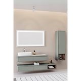 Netdeko Parma 120 Cm Banyo Dolabı - Nane Yeşili / Kaman Ceviz (çekmeceli Alt Modül Ve Boy Dolap Dahil)