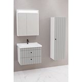 Netdeko Petit 65 Cm Banyo Dolabı Npl Aynalı - Boy Dolap Dahil Beyaz