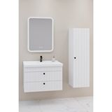 Netdeko Petit 80 Cm Banyo Dolabı Cmr Aynalı - Boy Dolap Dahil Beyaz