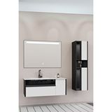 Netdeko Sable 100 Cm Beyaz Lavabolu Banyo Dolabı - Siyah Beyaz (boy Dolap Dahil) Siyah / Beyaz