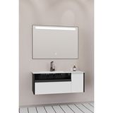 Netdeko Sable 100 Cm Beyaz Lavabolu Banyo Dolabı - Siyah Beyaz Siyah / Beyaz