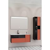 Netdeko Sable 100 Cm Beyaz Lavabolu Banyo Dolabı - Siyah Kiremit (boy Dolap Dahil) Siyah / Kiremit