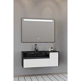 Netdeko Sable 100 Cm Siyah Lavabolu Banyo Dolabı - Siyah Beyaz Siyah / Beyaz