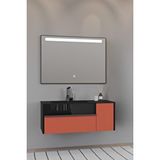 Netdeko Sable 100 Cm Siyah Lavabolu Banyo Dolabı - Siyah Kiremit Siyah / Kiremit