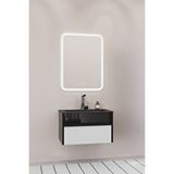 Netdeko Sable 65 Cm Siyah Lavabolu Banyo Dolabı - Siyah Beyaz Siyah / Beyaz