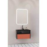 Netdeko Sable 65 Cm Siyah Lavabolu Banyo Dolabı - Siyah Kiremit Siyah / Kiremit