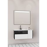 Netdeko Sable 85 Cm Beyaz Lavabolu Banyo Dolabı - Siyah Beyaz Siyah / Beyaz