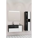 Netdeko Sable 85 Cm Siyah Lavabolu Banyo Dolabı - Siyah Beyaz (boy Dolap Dahil) Siyah / Beyaz