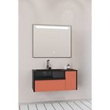 Netdeko Sable 85 Cm Siyah Lavabolu Banyo Dolabı - Siyah Kiremit Siyah / Kiremit