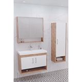 Netdeko Samba 80 Cm Banyo Dolabı - Boy Dolap Dahil Dorado / Beyaz