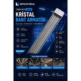 Netelectrical 100 Watt 120 cm Kristal Yatay LED Bant Armatür - Trafolu Beyaz Işık - 15 ADET - Beyaz-6500K