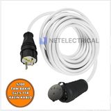 Netelectrical Elektrikli Araç Için Kauçuk Başlıklı Şarj Uzatma Kablosu 20 Metre - Beyaz - 20 METRE-BEYAZ