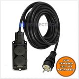 Netelectrical Kauçuk 2'li Topraklı Grup Priz Uzatma Kablosu 18 Metre 3x2,5 Mm² Ttr Kalın Siyah Kablolu