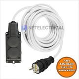 Netelectrical Kauçuk 2'li Topraklı Grup Priz Uzatma Kablosu 85 Metre 3x2,5 Mm² Ttr Kalın Beyaz Kablolu