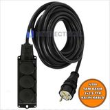 Netelectrical Kauçuk 3'lü Topraklı Grup Priz Uzatma Kablosu 19 Metre 3x2,5 Mm² Ttr Kalın Siyah Kablolu