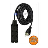 Netelectrical Kauçuk 3'lü Topraklı Grup Priz Uzatma Kablosu 6 Metre 3x2,5 Mm² Ttr Kalın Siyah Kablolu