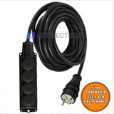 Netelectrical Kauçuk 4'lü Topraklı Grup Priz Uzatma Kablosu 16 Metre 3x2,5 Mm² Ttr Kalın Siyah Kablolu