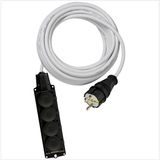 Netelectrical Kauçuk 4'lü Topraklı Grup Priz Uzatma Kablosu 65 Metre 3x1.5 Mm² Ttr Beyaz Kablolu