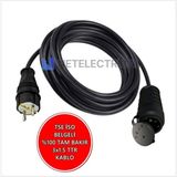 Netelectrical Kauçuk Tekli Topraklı Ara Uzatma Kablosu 85 Metre 3x1.5 Mm² Ttr Siyah Kablolu
