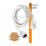 NETELECTRİCAL Tekli Seyyar Uzatma Kablosu - 4 Metre 3x2.5 Ttr Kalın Beyaz Kablo | Düz Erkek Fiş